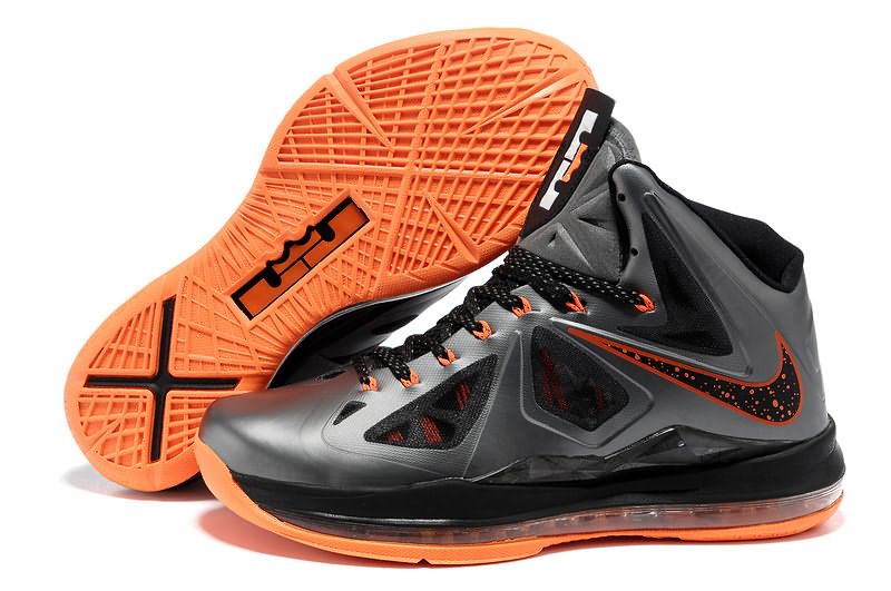 Best Nike Lebron James 10 X Charcoal Total Orange Black Mens